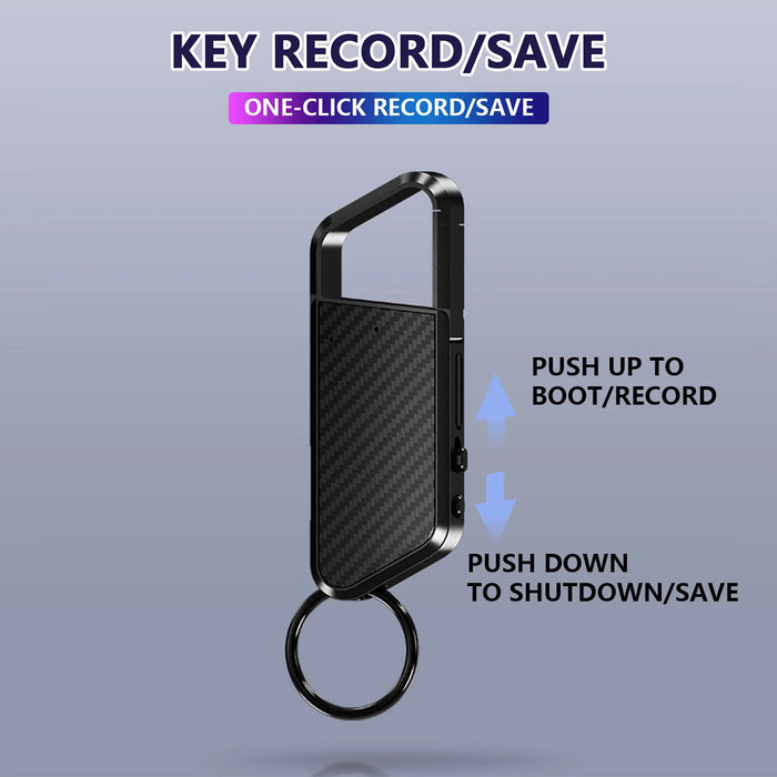 Mini Keyring Voice Recorder — Voice‑Activated, TF Card Up to 128GB