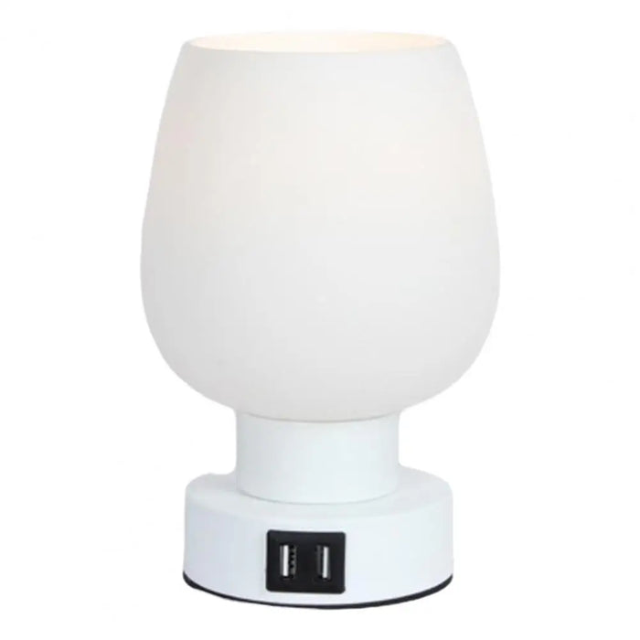 Modern érintésvezérléses LED asztali lámpa - állítható fényerő, villódzásmentes, fehér üveg búra éjjeli fény - tökéletes könnyű éjjeli megvilágításhoz az ágy mellett
