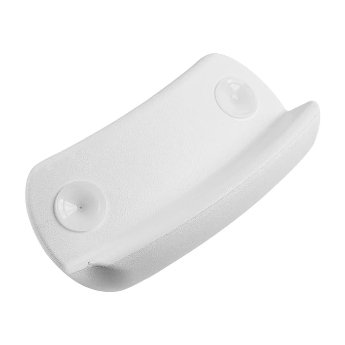 Waterproof PU Bath Pillow with Suction Cups — Spa Headrest (White)