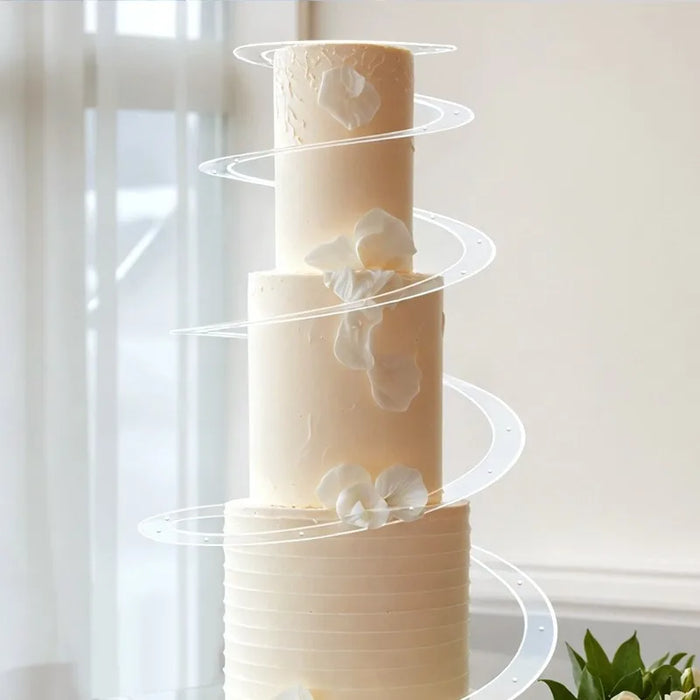 Foldable Acrylic Spiral Cake Stand – Reusable Tiered Display for Weddings & Birthdays