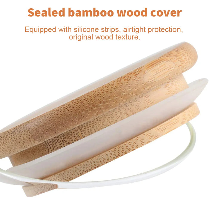 10-piece Glass Storage Jar Set – 5 x 250ml & 5 x 350ml with Wood Lids