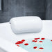Waterproof PU Bath Pillow with Suction Cups — Spa Headrest (White)