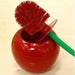 Cherry-Shaped Toilet Brush & Holder — Wine Red, Thick Head, Anti-Slip Handle