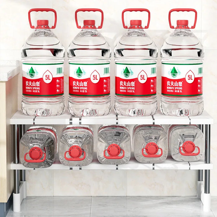 Retractable Under-Sink 2-Layer Cabinet Shelf — Multipurpose Kitchen & Bathroom Organiser