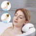 Waterproof PU Bath Pillow with Suction Cups — Spa Headrest (White)