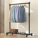 Telescopic Heavy-Duty Metal Clothes Rack on Wheels — Adjustable Garment & Drying Rack