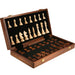 15" x 15" Folding Walnut Chess Set with Solid Wooden Pieces