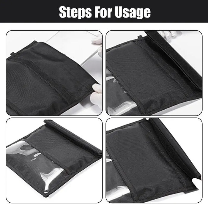 RFID Blocking Faraday Pouch – Anti‑Tracking Phone, Card & Key Shield, Large Wallet Case, Black