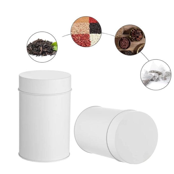 4-Piece Tinplate Storage Cans with Sealed Double Lids – For Loose Tea, Coffee & Spices