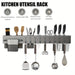 Wall-Mounted Kitchen Knife Rack with Pot Lid & Cutting Board Organiser
