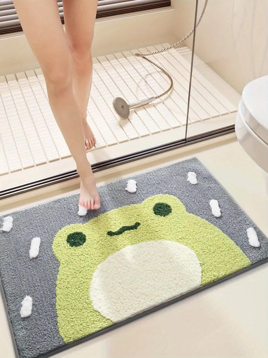 VIKAMA Ultra-Soft Frog Bath Mat – Absorbent, Non-Slip Bathroom Rug