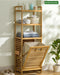 3/4-Tier Bamboo Laundry Hamper & Bathroom Rack with Pull-Out Shelves