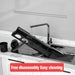 40cm Wall-Mounted Hanging Spice & Pot Rack — Black Metal Kitchen Shelf with Hooks