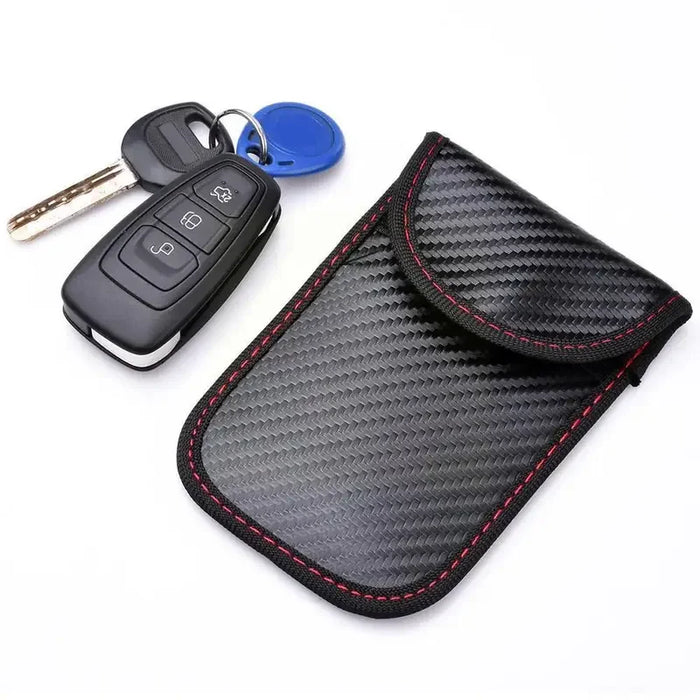 Car Key Signal Blocker Faraday Pouch – Dual-Pocket Key Fob Case
