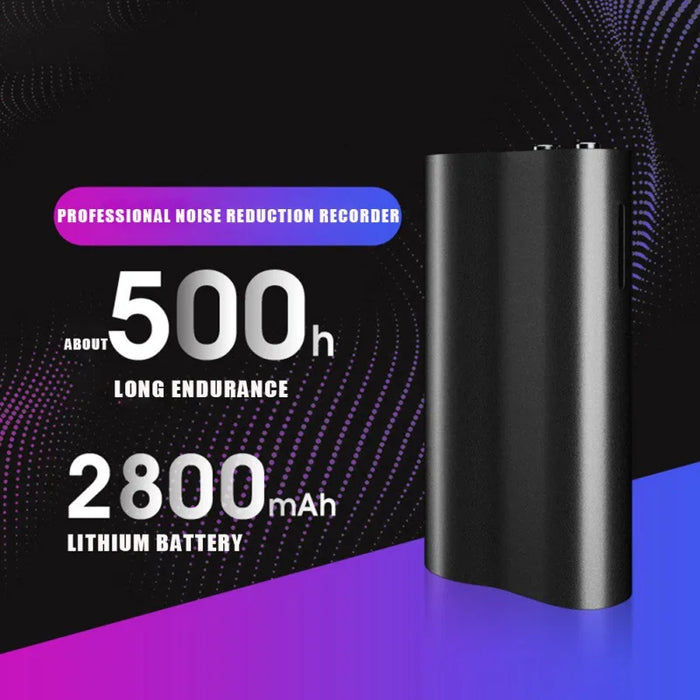 128GB Digital Voice Recorder – 500‑Hour Battery, Magnetic, Noise‑Reduction MP3 Player