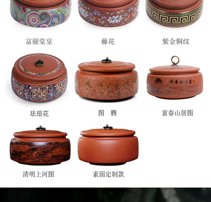 Purple Clay Ceramic Tea Caddy – 18 x 10 cm Sealed Coffee & Candy Canister