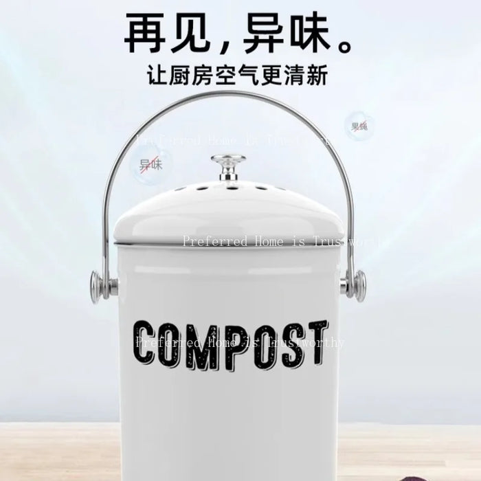 5L Stainless Steel Sealed Kitchen Bin with Lid — Desktop Odour-Proof Fermentation Bin