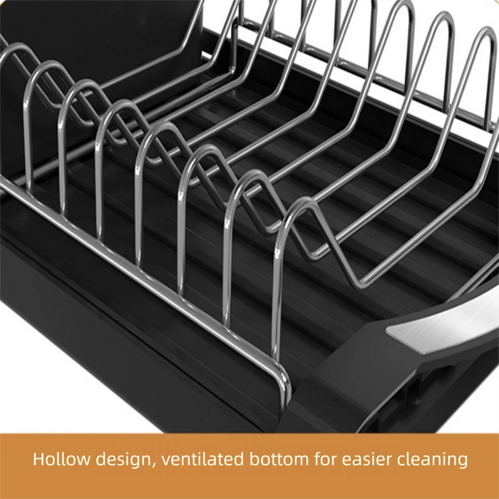 Extendable Dish Drying Rack — Space-saving Large Capacity Utensil & Dinnerware Organiser