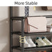 5-Tier Metal Shoe Rack with 8 Hooks — Coat, Hat & Bag Organiser