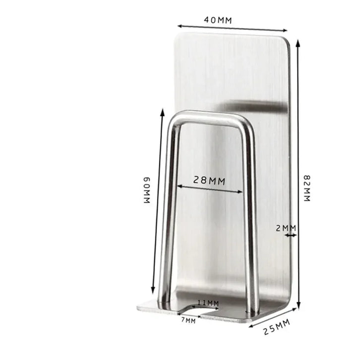 Stainless Steel Wall-Mount Toothbrush & Shaver Holder — 1 or 2 pcs