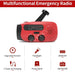 Solar Hand-Crank Emergency Radio with LED Torch — 2000mAh, USB Charging