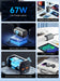 67W GaN USB‑C Desktop Charger — PD/QC Fast Charging, 2C+2A Ports for MacBook, Samsung, iPhone 15