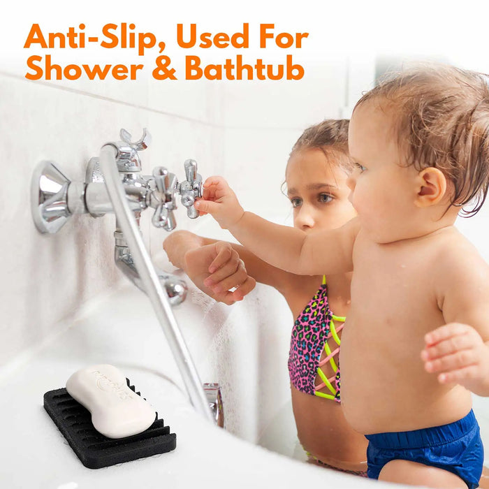 Single-Pack Silicone Self-Draining Soap Dish – Non-Slip Countertop Holder, 11.5×8×1 cm