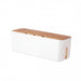 Cable Management Box with Bamboo Cover — Hide Power Strips & Desk Wires
