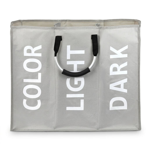 3-Compartment Foldable Laundry Hamper Bag – Waterproof Oxford Fabric
