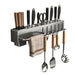 Wall-Mounted Kitchen Knife Rack with Pot Lid & Cutting Board Organiser