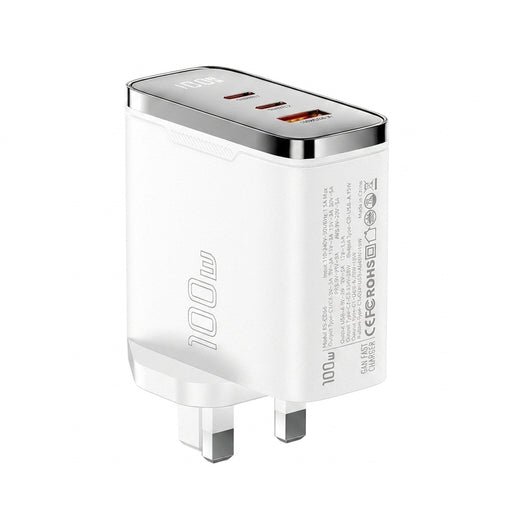 100W GaN USB-C Charger with Digital Display — PD 3.2 & QC 4.0, USB-A + 2×USB-C