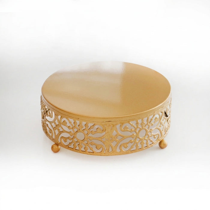 Gold Metal Cake Stand — 20/25/30cm Round Dessert Display (8cm High)