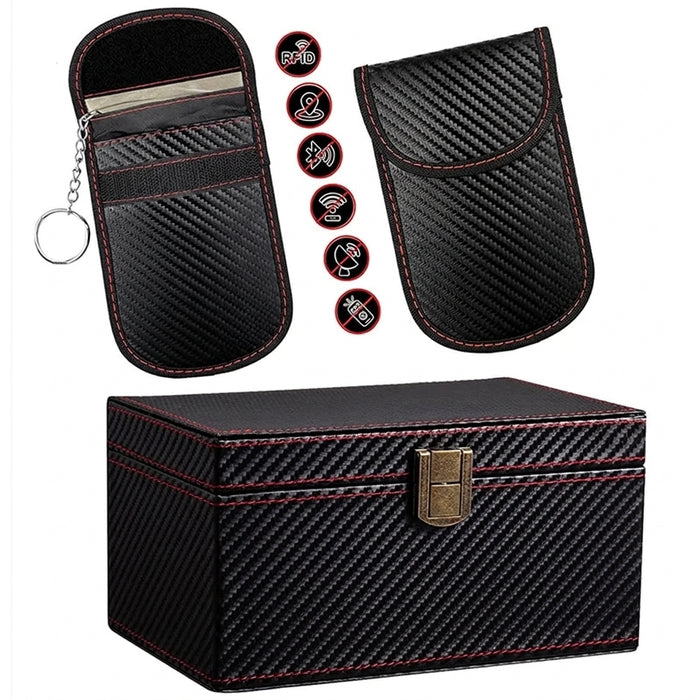 Faraday Signal Shielding Box – Carbon Fibre Texture RFID Key Protector