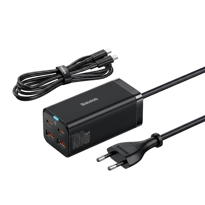 Baseus GaN3 100W/65W 4‑Port Desktop Charger — USB‑C & USB‑A, PD & Quick Charge