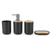 4-piece Bamboo-Accent Bathroom Set — Dispenser, Toothbrush Holder, Tumbler & Soap Dish