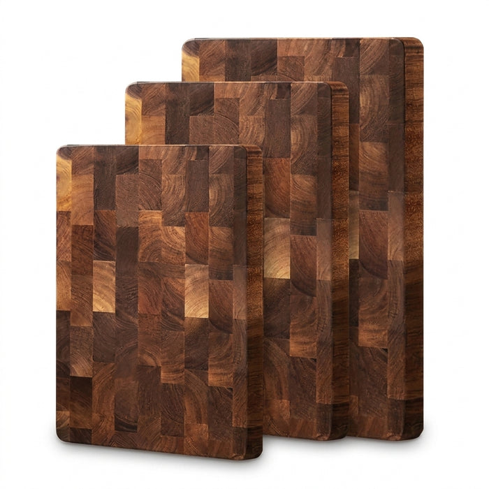 Thick Acacia Double‑Sided Checkerboard Wooden Cutting Board – Non‑slip