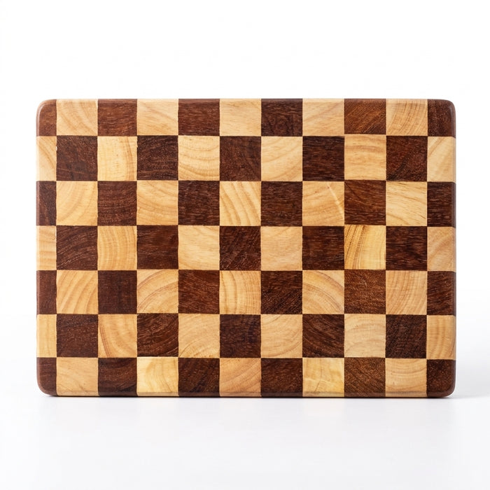 End-grain Rubber Wood Chopping & Serving Board (Flippable) — JT549