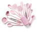 15-Piece Khaki Food-Grade Silicone Kitchen Utensil Set