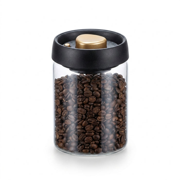 Vacuum-Sealed Glass Storage Jar for Coffee & Tea — Multiple Sizes