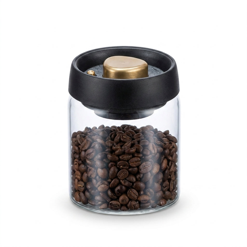 Vacuum-Sealed Glass Storage Jar for Coffee & Tea — Multiple Sizes
