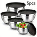 5-piece Stainless Steel Nesting Bowl Set with Sealing Lids — Mixing, Serving & Storage